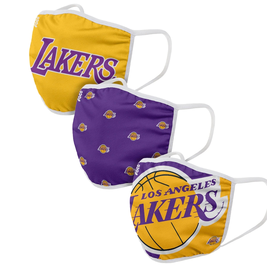 Adult Los Angeles Lakers 3Pack Dust mask with filter->nba dust mask->Sports Accessory